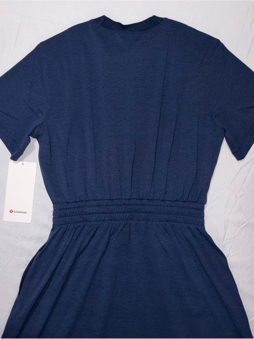 NWT*LULULEMON*SIZE4*SMOCKED WAIST T~SHIRT DRESS*AUTHENTIC* POCKETS*NAVY*$118 - Picture 10 of 16